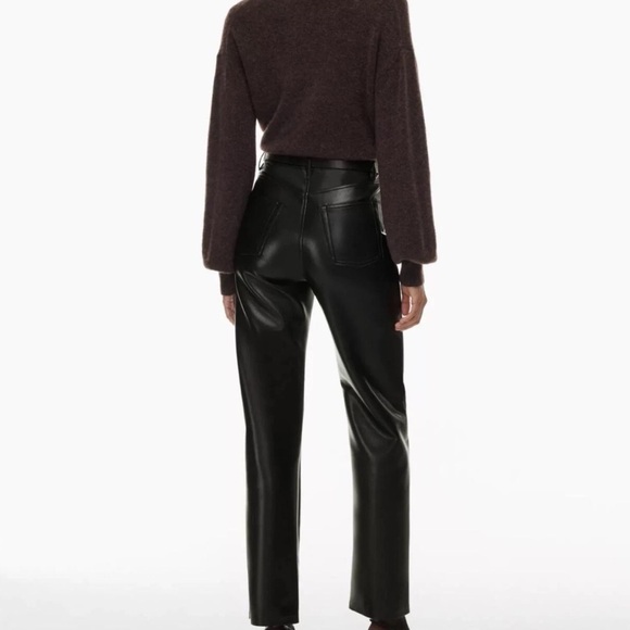 Aritzia Wilfred The Melina Faux Leather Pants Black Size 2 - Picture 4 of 6